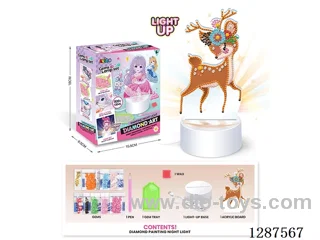 Acrylic Creative Diamond Painting Set - Sika Deer LED Rhinestone Night Light