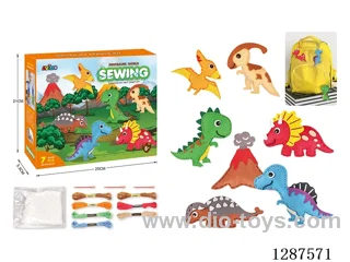 DIY Dinosaur-Themed Sewing Plush Animal Art Set (7 PCS)