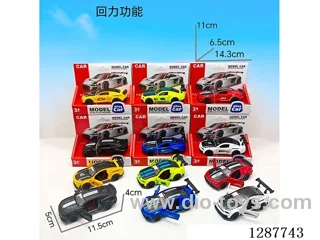 1:43 pull back alloy car 6 mixed