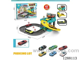 42PCS City Parking Lot with Plastic Cars