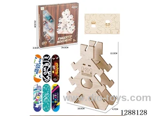 Plastic Finger Skateboard + Wooden DIY Display Stand