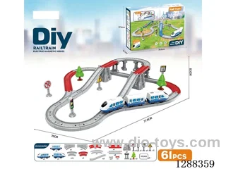 DIY Assembled Electric Track Train/61PCS with music not included battery