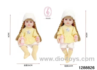 24-inch 60CM eco-friendly vinyl doll with IC /touch-sensitive sounding (feet are filled with cotton)