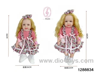 24-inch 60CM eco-friendly vinyl doll with IC /touch-sensitive sounding (feet are filled with cotton)