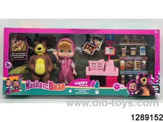 6 inch Solid Martha Doll with Bear, Shopping Set