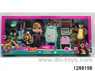 6 inch Solid Martha Doll with Bear, Study Board, Bike & Music Set