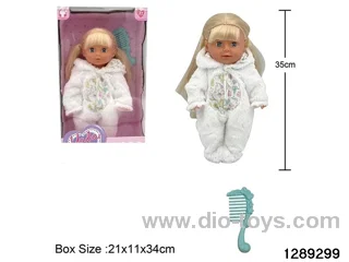 35cm girl doll with accessories in window box