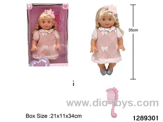 35cm girl doll with accessories in window box