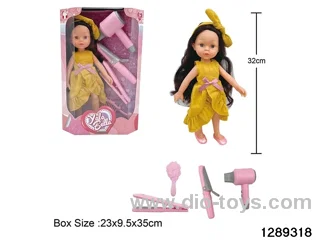 32cm girl doll with accessories in window box