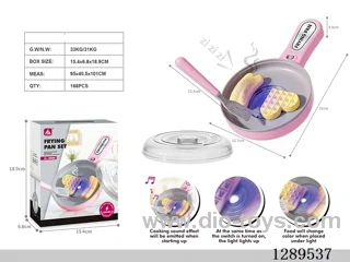 Frying Pan Set (Lights and Sound Effects, Food Color-Changing; 2 AAA Batteries Not Included)