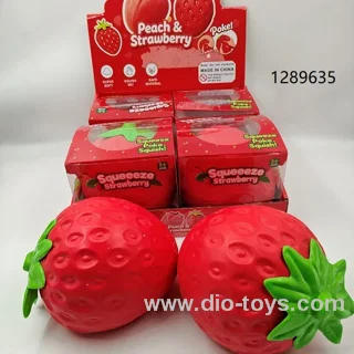 big strawberry squeeze toys in display box