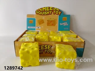 6.3cm squishy cheese cube toy in display box