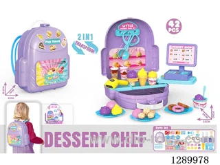 Ice Cream-Themed Backpack/School Bag Set, 42PCS