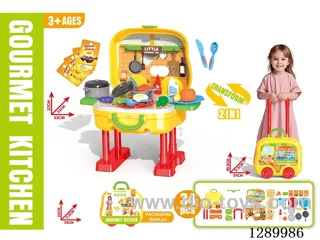 Rolling Suitcase Storage Kitchen Set, 34PCS