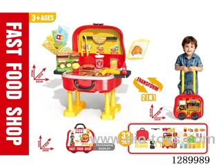 Rolling Suitcase Storage Hamburger Set, 32PCS