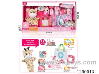 Doctor Hand Puppet Set with Cloth Storage Bag (W L/M, included battery)