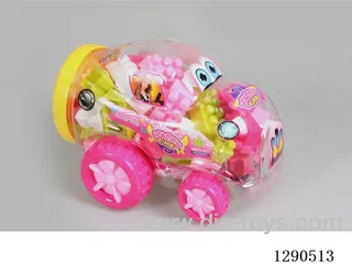 (GCC) Girls’ Series - Beetle Car Educational Building Blocks, Assorted Colors, Net Weight 200 g (Approx. 55 pcs)
