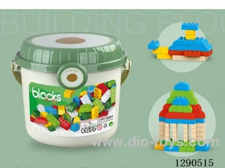 Green Storage Bucket Building Blocks Assorted Colors, Net Weight 600g  (Approx. 100 pcs) Low-Price Bulk Item