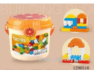 Orange Storage Bucket Building Blocks Assorted Colors, 600 grams (approx. 100 pcs) Budget-Friendly Bulk Option