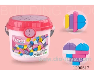 Pink Storage Bucket Building Blocks Assorted Colors, 600 grams (approx. 100 pcs) Budget-Friendly Bulk Option