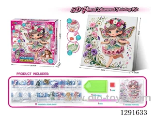 5D Rhinestone and Pearl Decorative Painting - Butterfly Girl