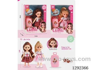 6-Inch 13-Joint Solid-Body Doll Set12PCS 2 mixed
