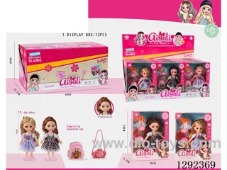 6-Inch 13-Joint Solid-Body Doll Set12PCS