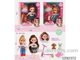6-Inch 13-Joint Solid-Body Doll Set 2 mixed