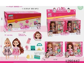6-Inch 13-Joint Solid-Body Doll Set 6PCS