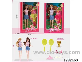 11-inch 11-joint doll tennis set (2 mixed)