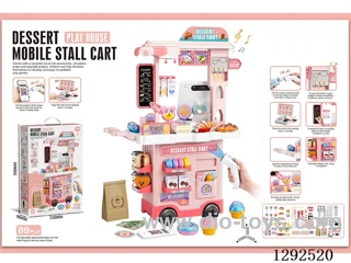 2-in-1 Dessert Cart Cash Register Cart W L/M (Cash register with dual sound effects, barcode scanner W L/M) (89 PCS)