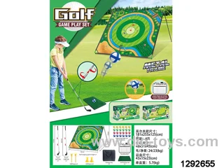 golf set(24*stick balls,1*scoreboard,1*golf hitting mat,1*storage bag,2*flat base ,2* ground insert bases,2* golf club,1*golf target)
