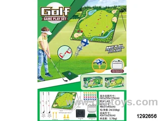 golf set(24*stick balls,1*scoreboard,1*golf hitting mat,1*storage bag,2*flat base ,2* ground insert bases,2* golf club,1*golf target)