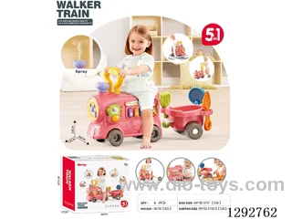 5-in-1 Steam Toy Train Walker with Upgraded Rocking Horse (Red)