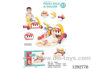 2-in-1 Walker and Pedal Piano (Red)