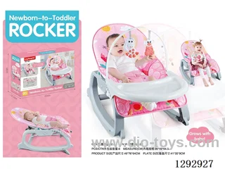 2-in-1 Musical Vibrating Baby Rocker + Feeding Tray