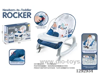 2-in-1 Musical Vibrating Baby Rocker + Feeding Tray (Ultra-Soft Material)