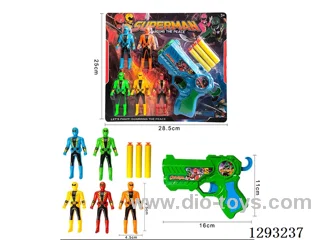 soft bullet gun 2 colors mixed + Action Figures 5PCS