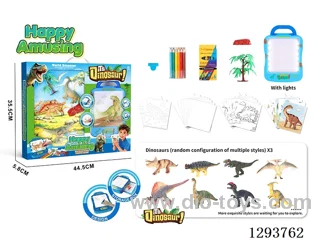 Dinosaur Writing Board Rub-On Marker Set (with Lights)
