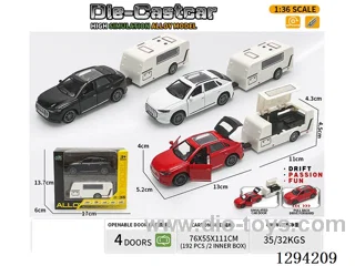 1:36 pull back alloy car 3 colors