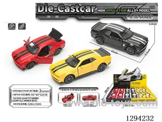 1:36 pull back alloy car 3 colors 12PCS