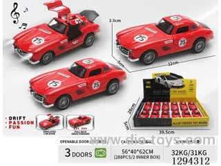 1:36 pull back alloy car 12PCS W L/M