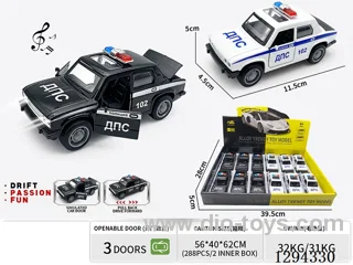 1:36 pull back alloy car 2 colors 12PCS W L/M