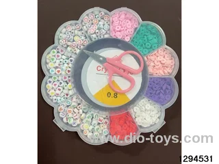flower box with 12 compartments, mixed letters + polymer clay beaded box (Includes scissors and a wire box)