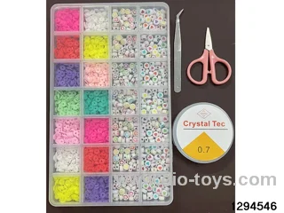 28-compartment mini polymer clay + colorful bead box (Includes scissors, thread box, and clips.)