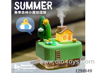 Summer Forest Cabin Humidifier - USB Charging / Continuous Mist / Intermittent Mist / Colorful Night Light, Warm Light