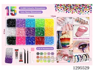 15-Compartment DIY Colored Rhinestones