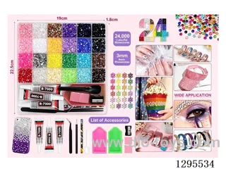 24+1-Compartment DIY Colored Rhinestones