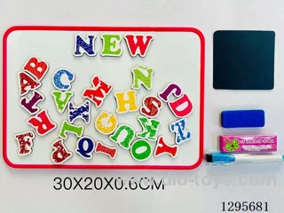 Double-Sided Magnetic Whiteboard/Chalkboard with 27 Spanish Letters (Double-Sided Metal Board)