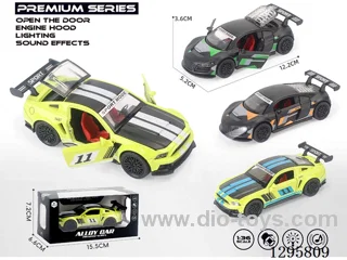 1:36 Die-Cast pull back 3-Door Sound & Light Sports Car (Racing Edition)